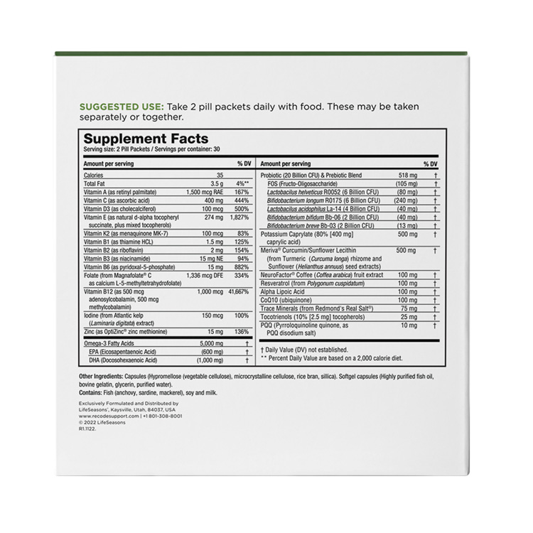 Daily Essentials supplement facts